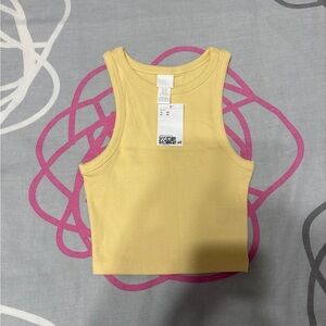 H&M Yellow High Neck Tank Top